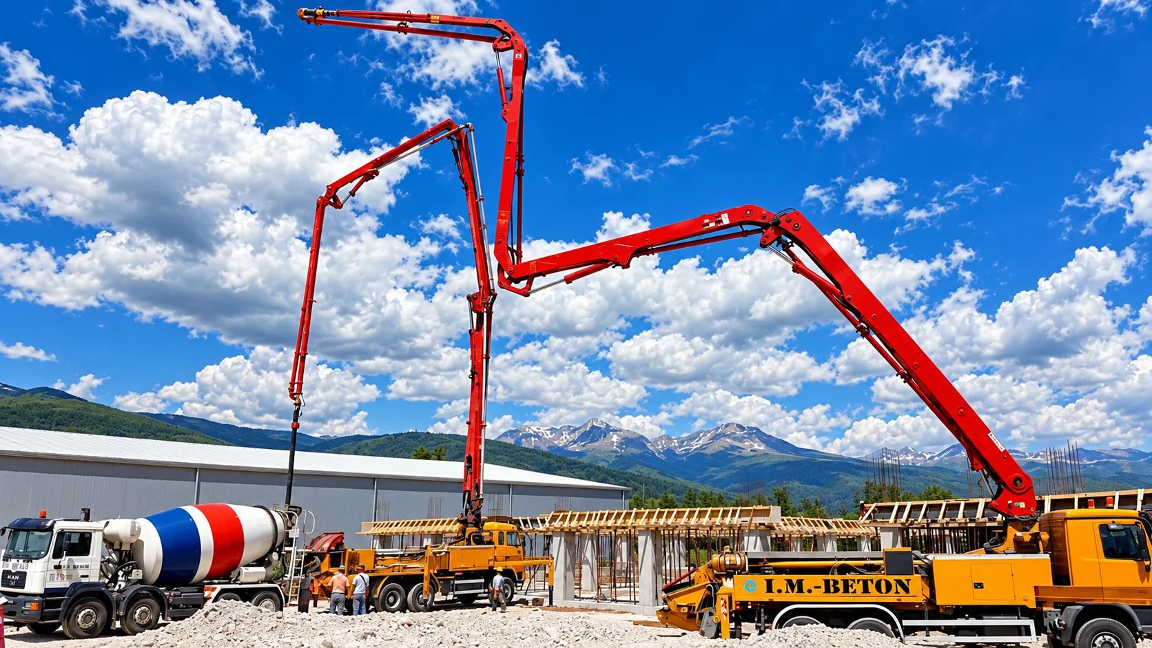 Concrete pump vehicle